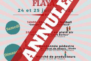 La Fête patronale du 24 et 25 juillet de Flayat est annulée.